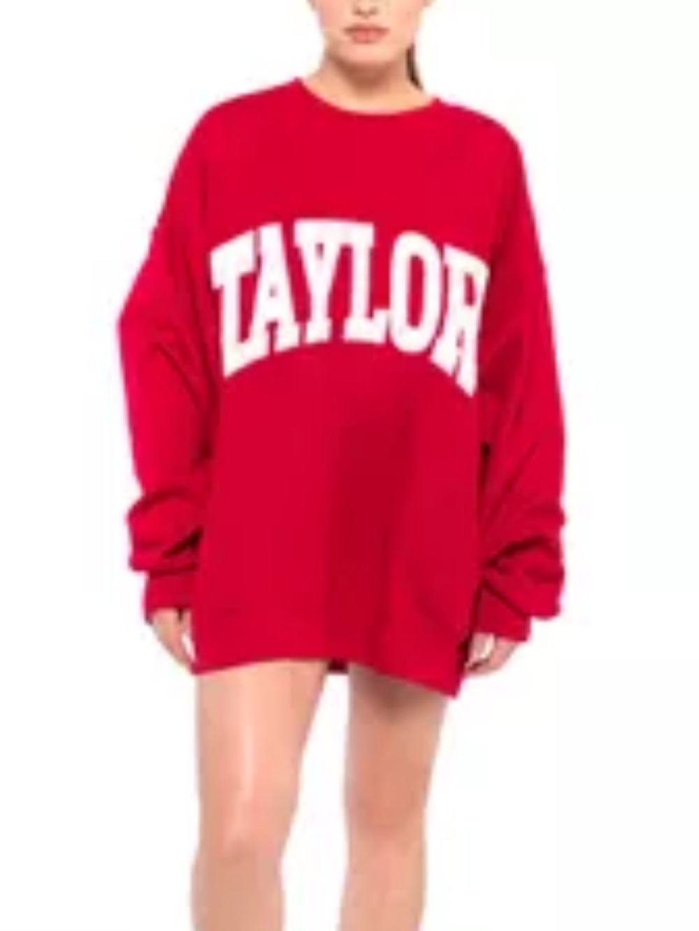 The Bar TAYLOR varsity crew neck sweatshirt L RED